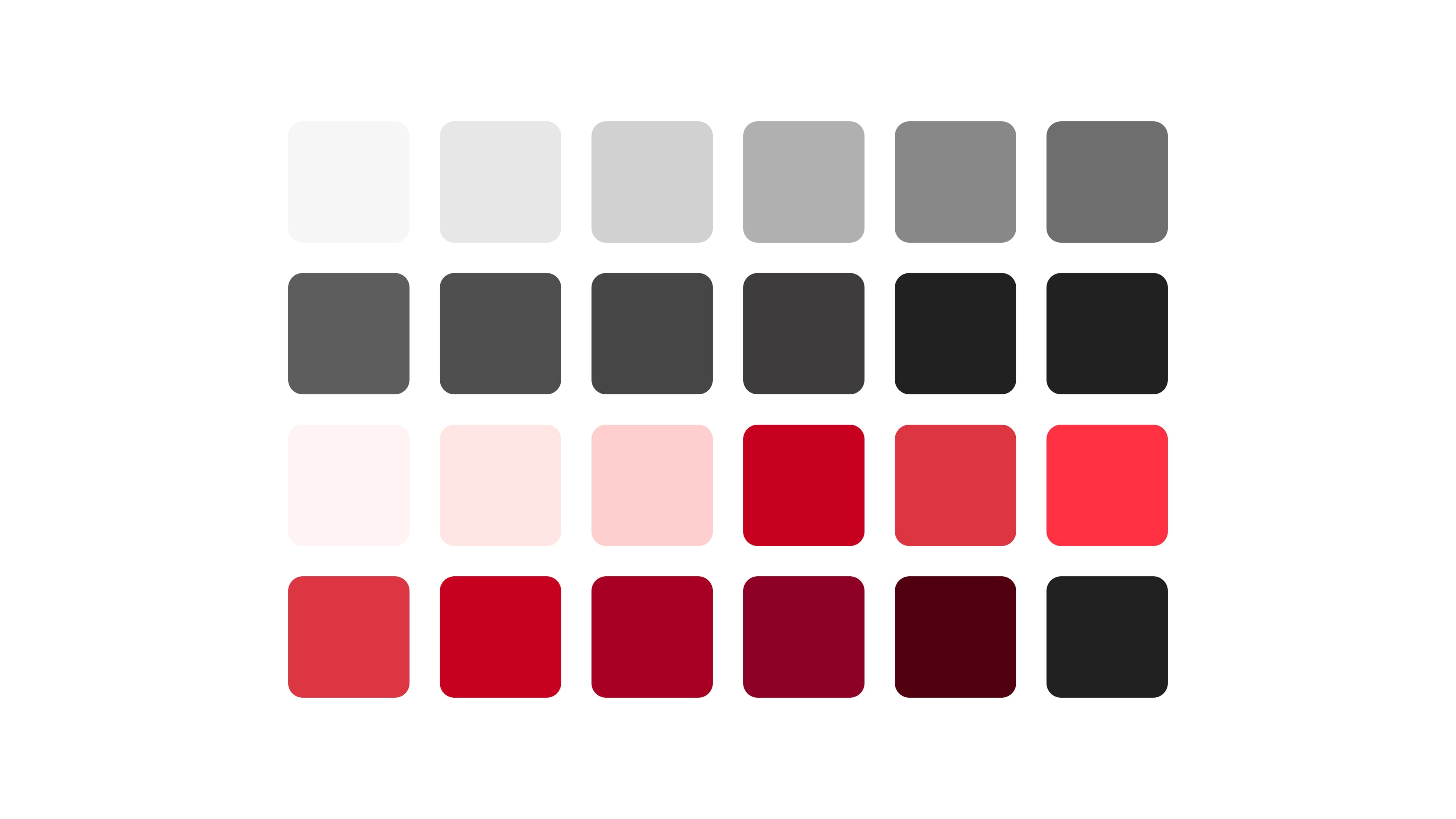 Pulse color palette showing red and neutral shades