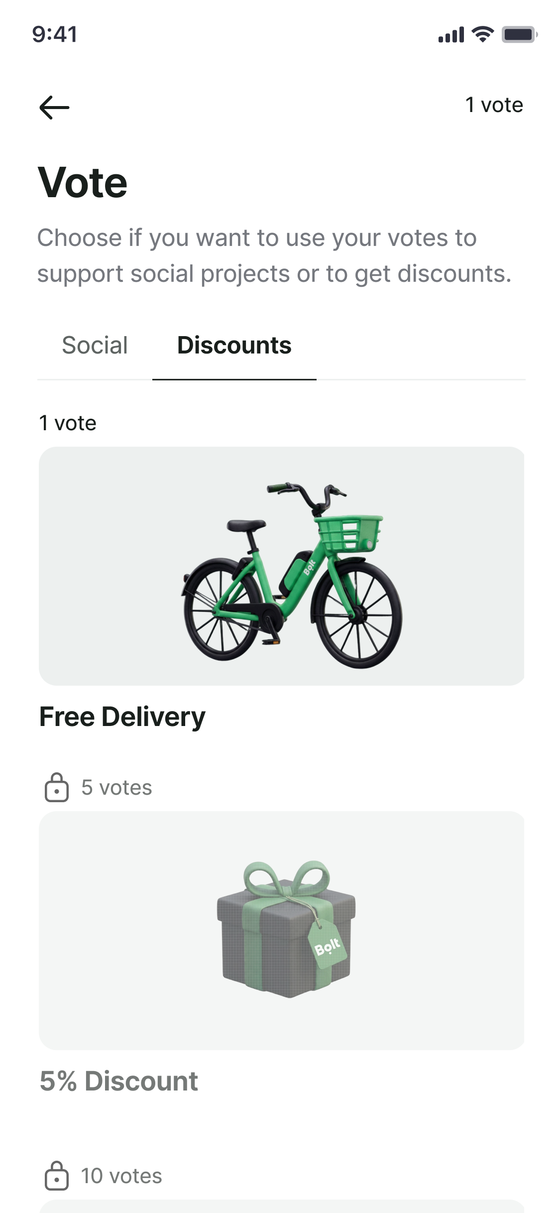 Discount incentives tab