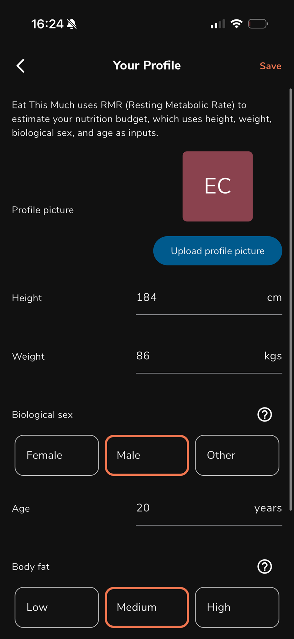 Preferences screen 3