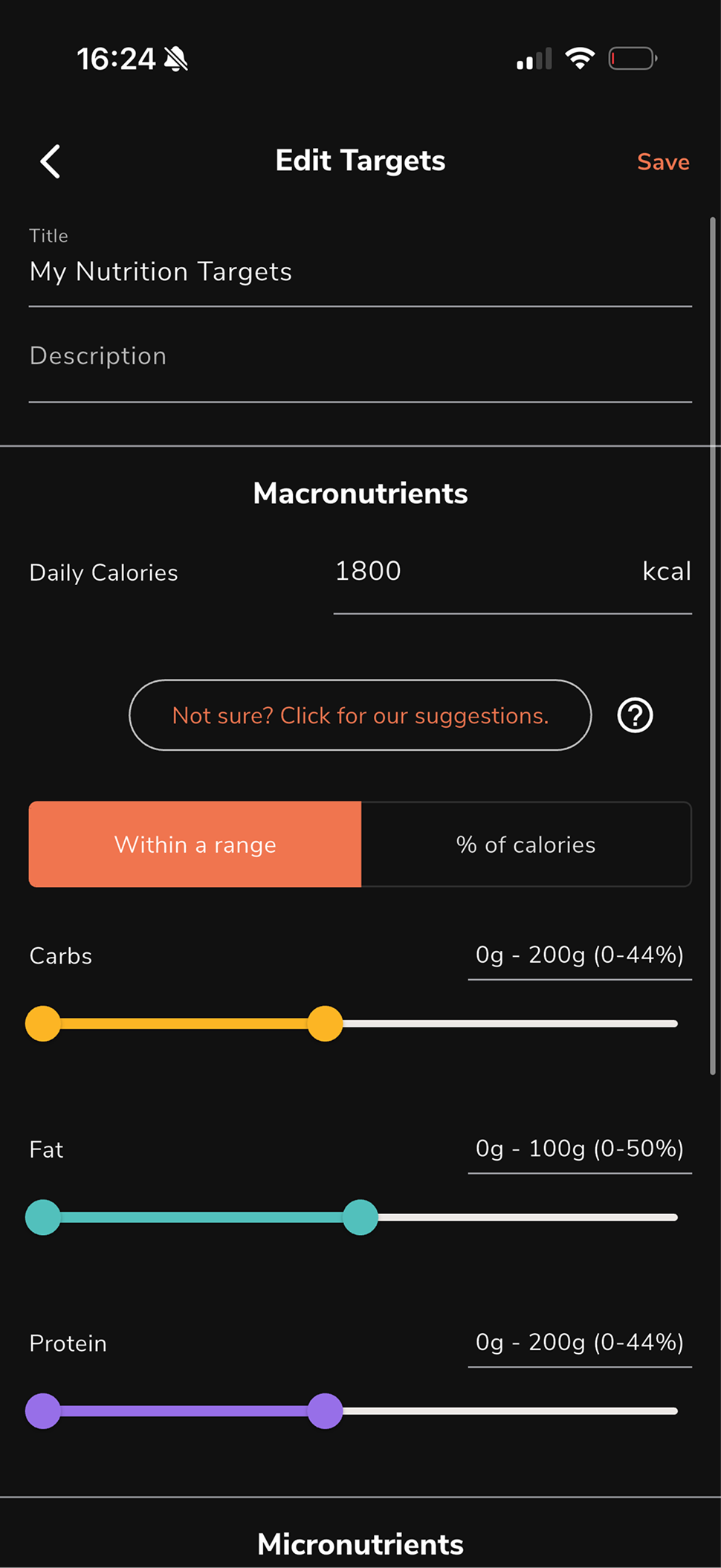 Preferences screen 4